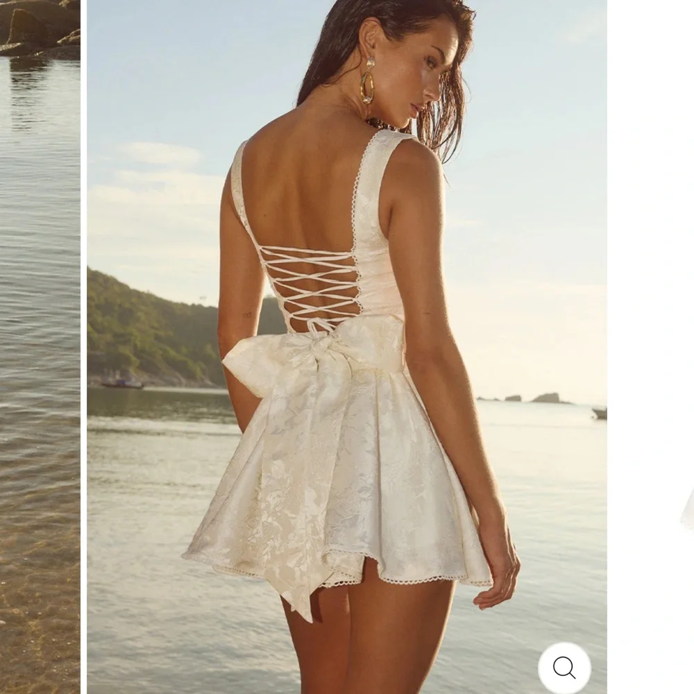 Chic Cream Lace Mini Dress - Picture 7 of 7